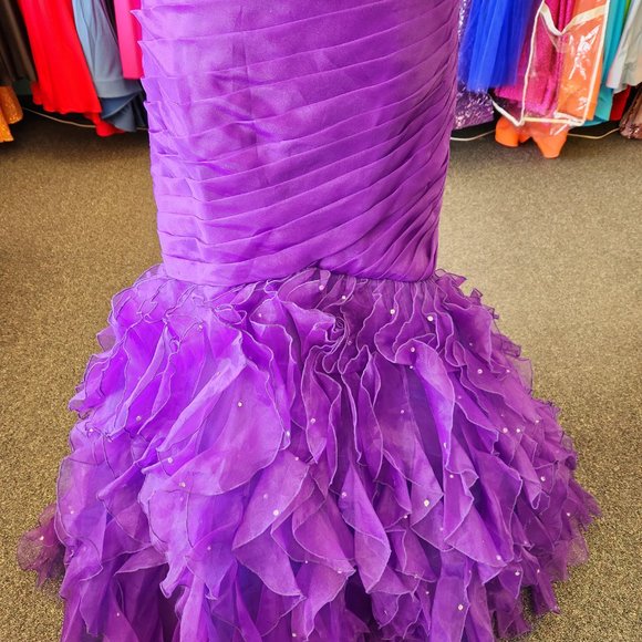 Mori Lee 93022 Bright Purple Size 10 Prom Dress/Formal Gown - Picture 3 of 7